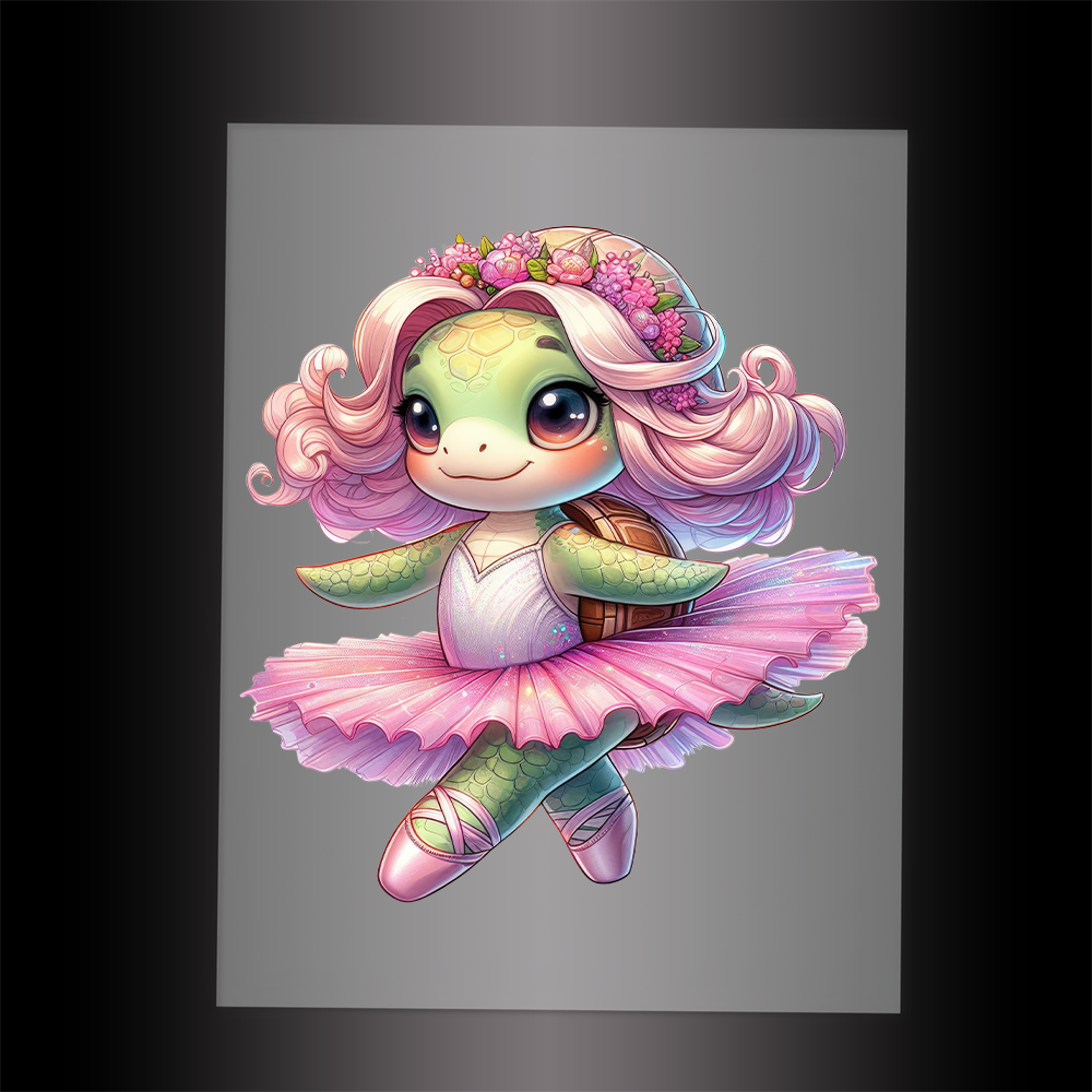 (DTF-10039) BALLERINA TURTLE - Garment Transfer