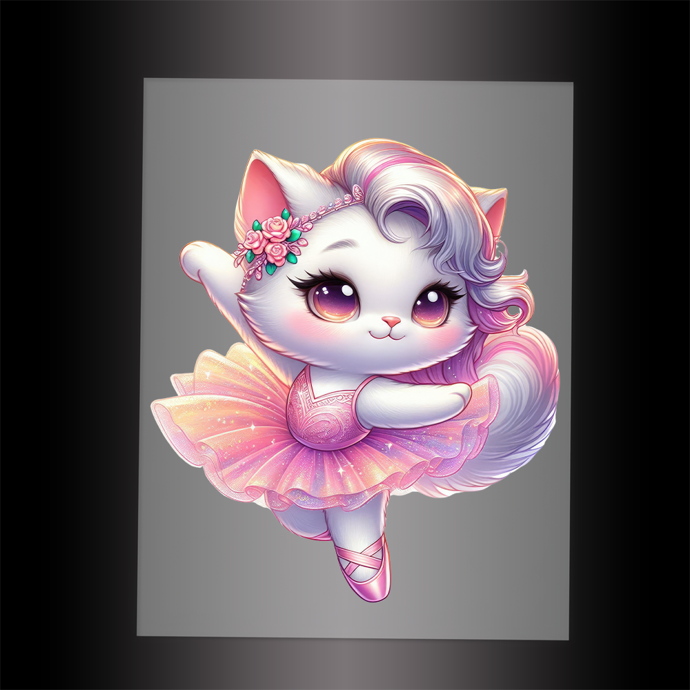 (DTF-10047) BALLERINA KITTEN - Garment Transfer