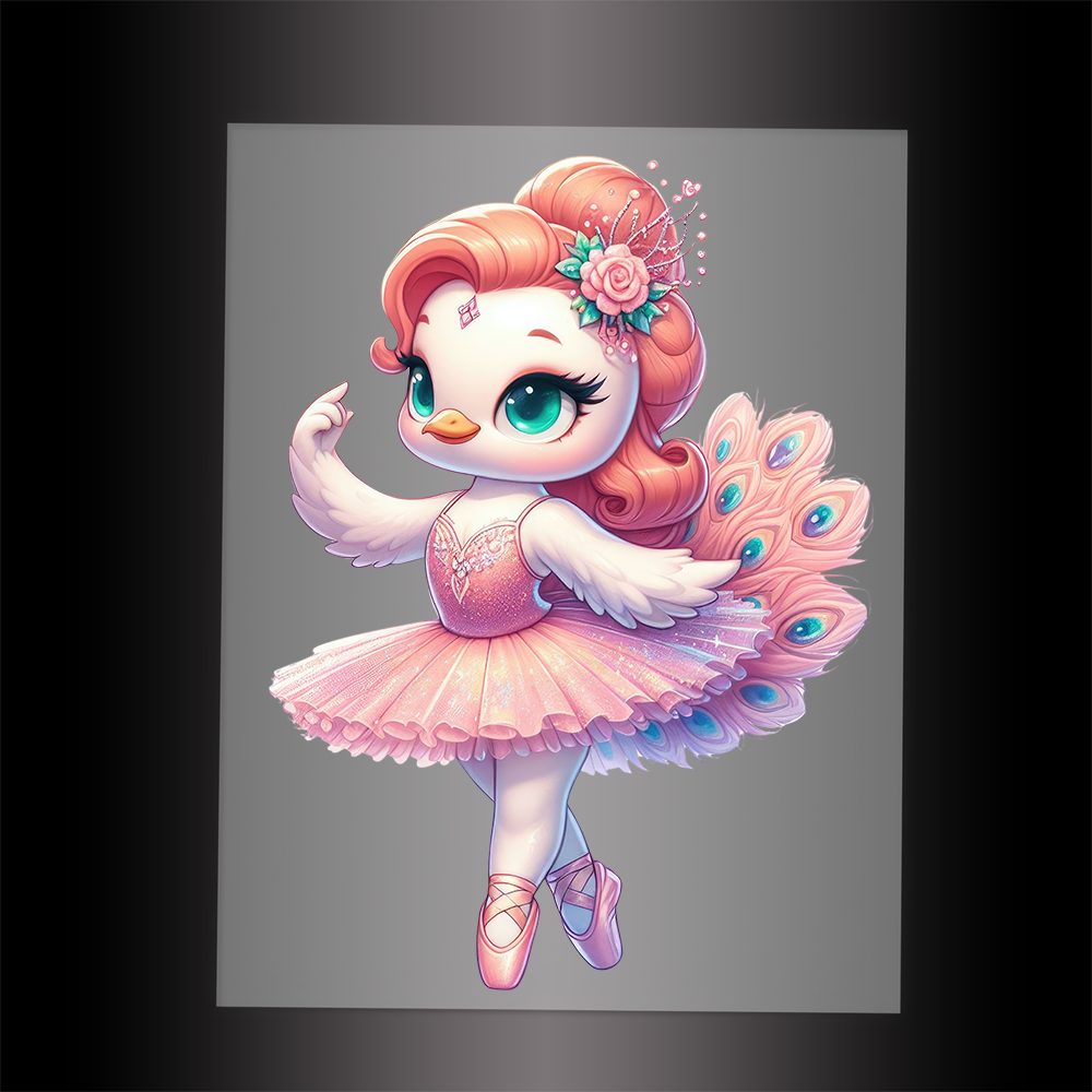 (DTF-10052) BALLERINA SWAN - Garment Transfer