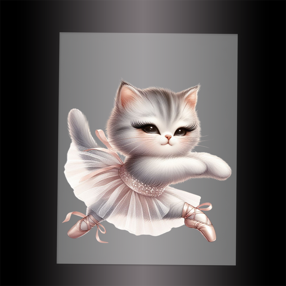 (DTF-10657) BALLERINA KITTEN - Garment Transfer