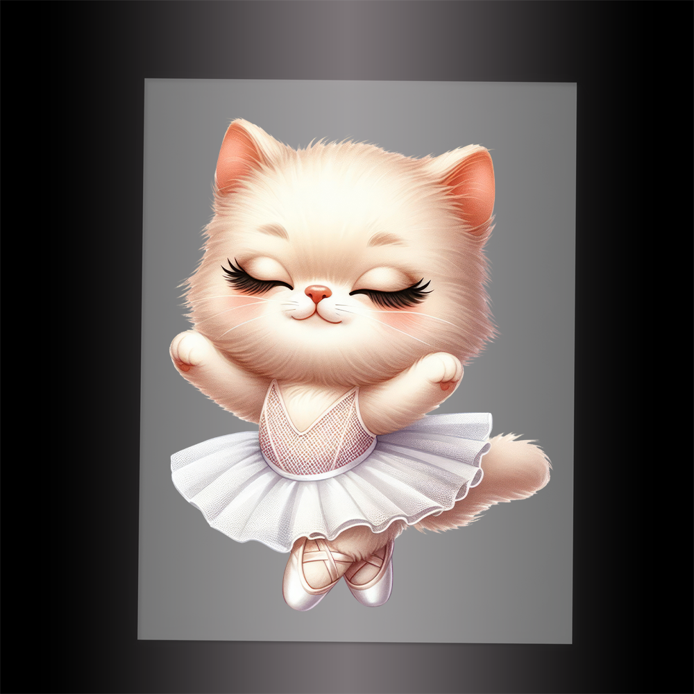 (DTF-10665) BALLERINA KITTEN - Garment Transfer