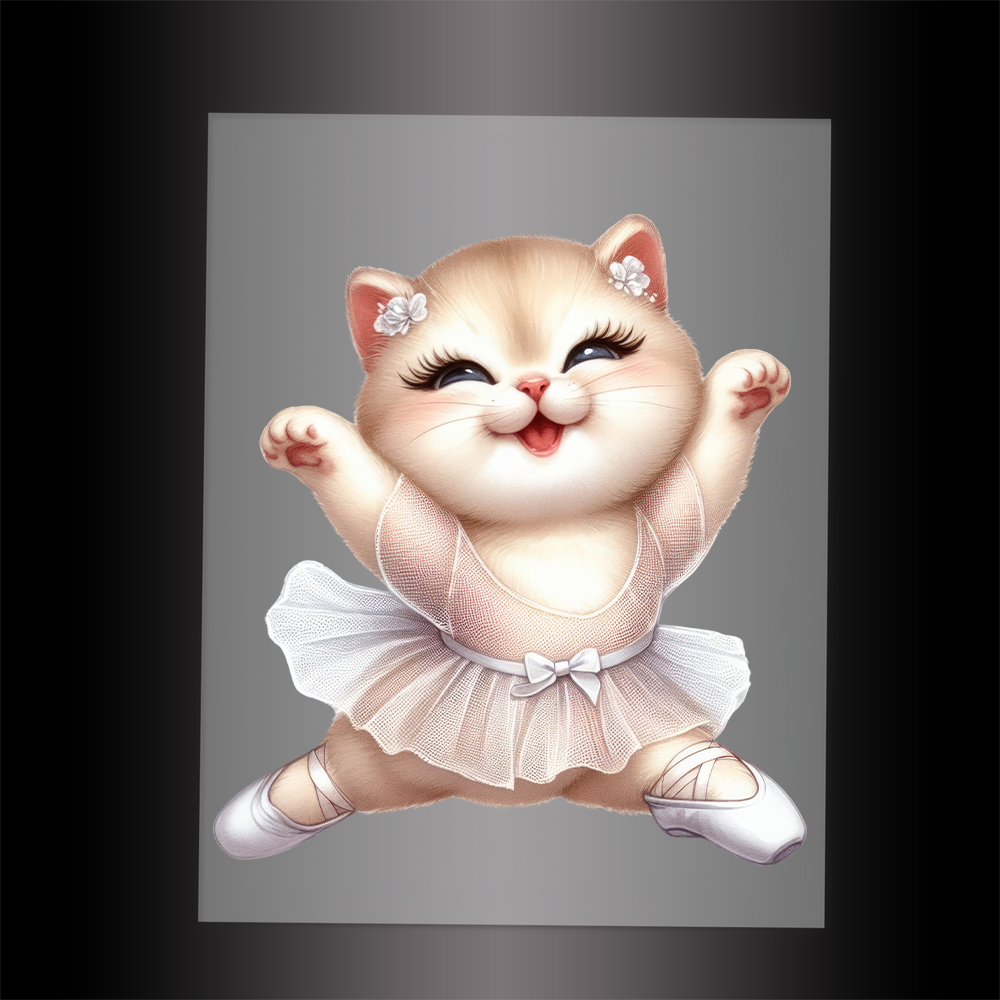 (DTF-10667) BALLERINA KITTEN - Garment Transfer