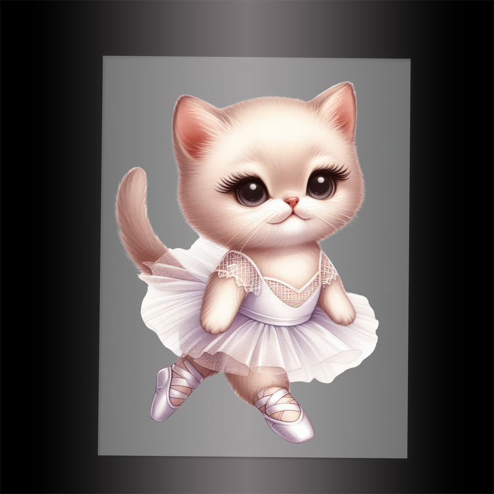 (DTF-10669) BALLERINA KITTEN - Garment Transfer