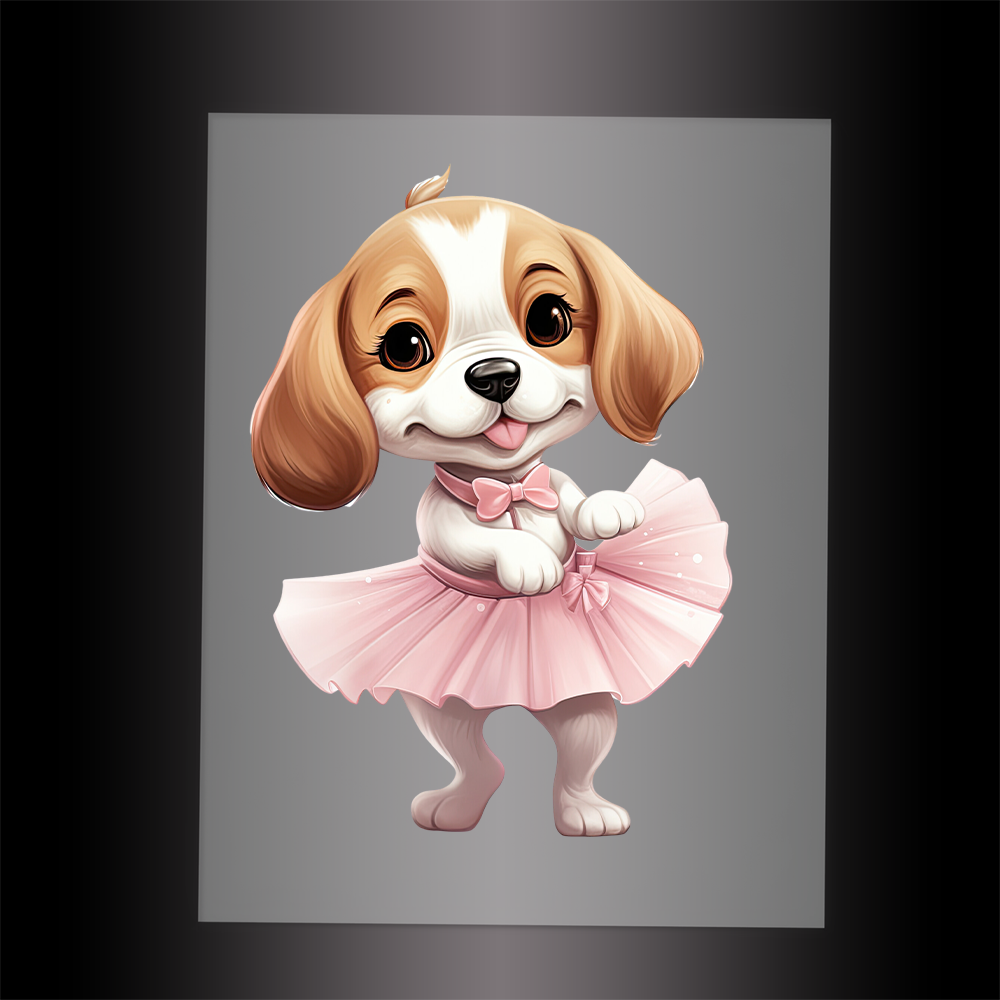 (DTF-10801) BALLERINA BEAGLE - Garment Transfer