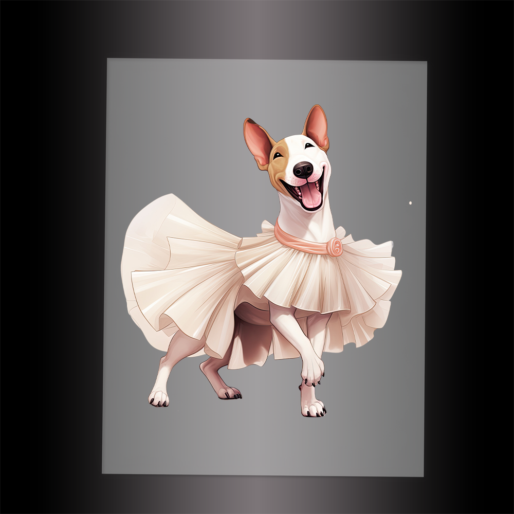 (DTF-10805) BALLERINA BULL TERRIER - Garment Transfer