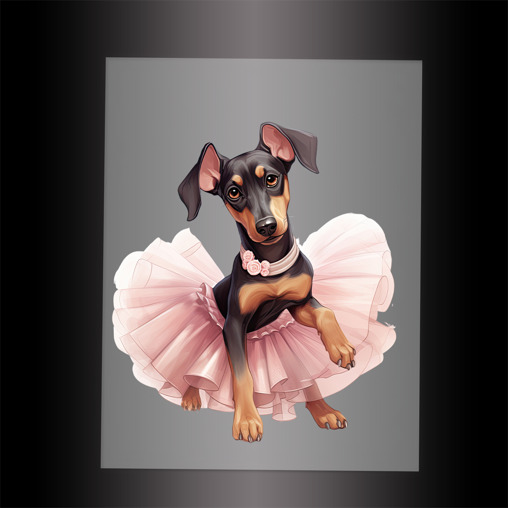 (DTF-10812) BALLERINA DOBERMAN - Garment Transfer