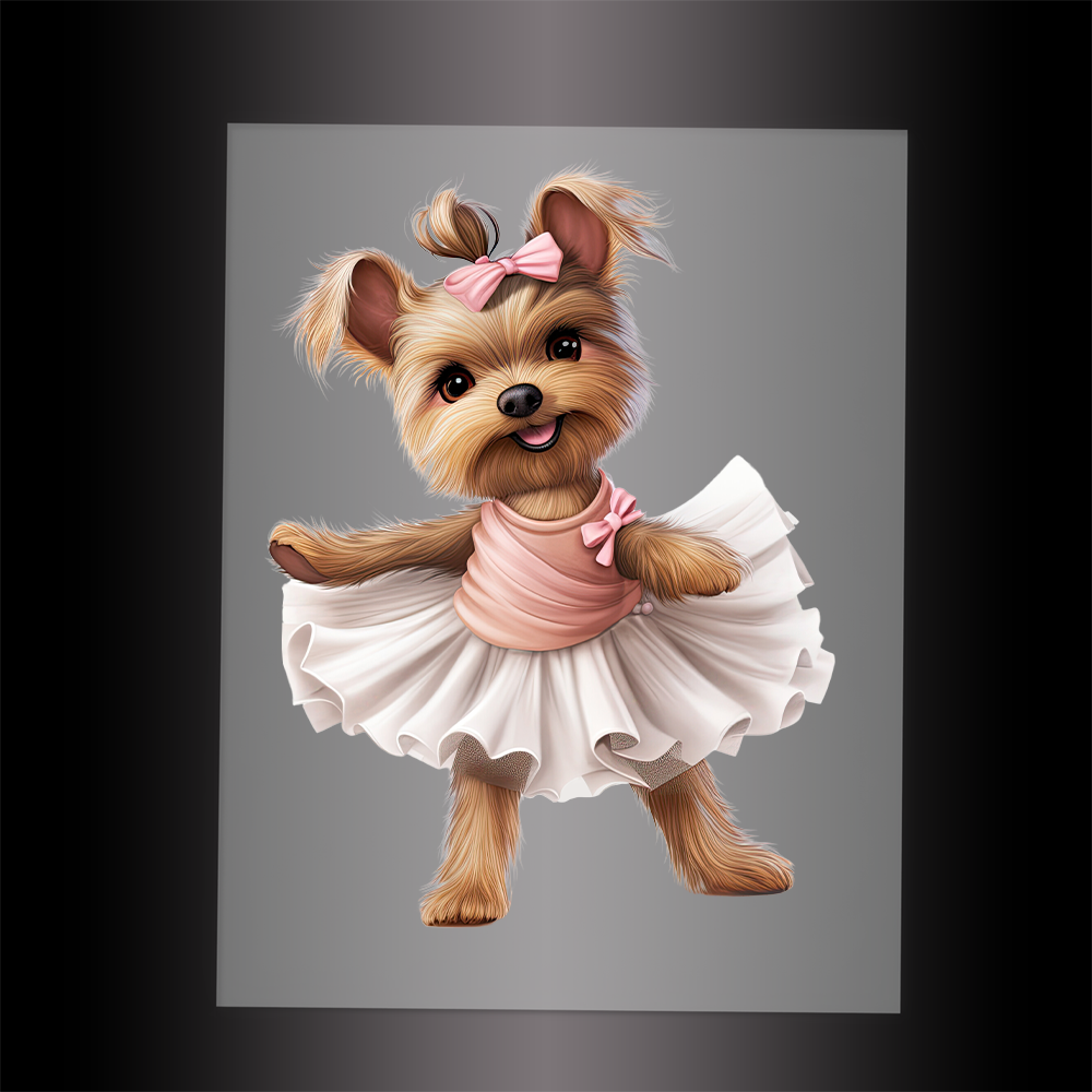 (DTF-10823) BALLERINA YORKSHIRE TERRIER - Garment Transfer
