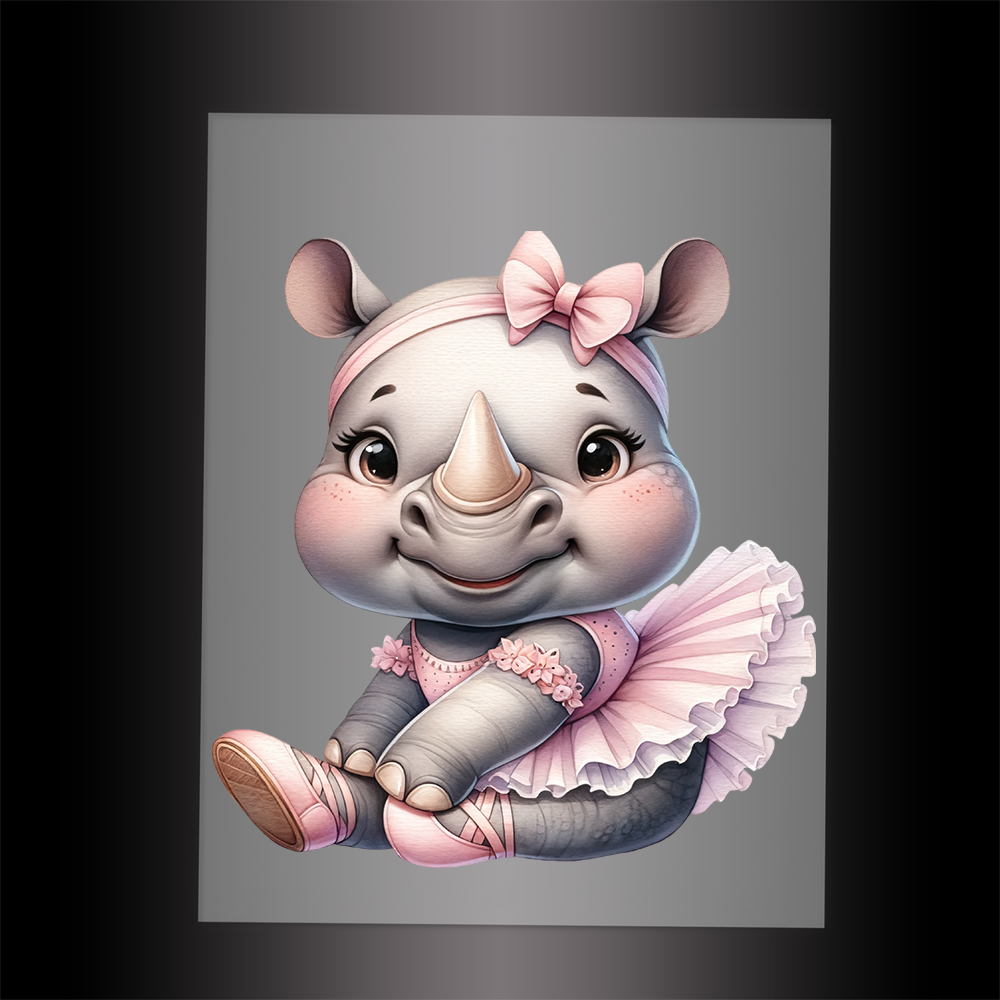 (DTF-11500) BALLERINA RHINO - Garment Transfer