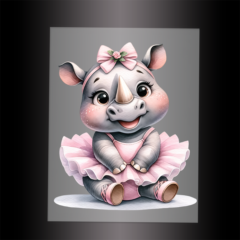 (DTF-11503) BALLERINA RHINO - Garment Transfer