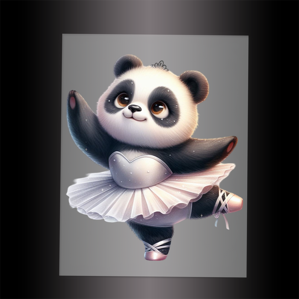 (DTF-11805) BALLERINA PANDA- Garment Transfer