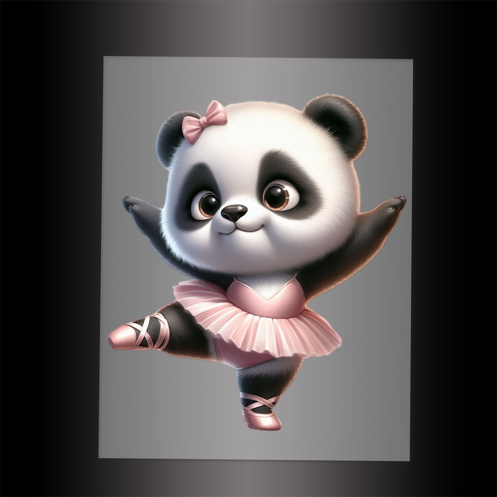 (DTF-11809) BALLERINA PANDA- Garment Transfer