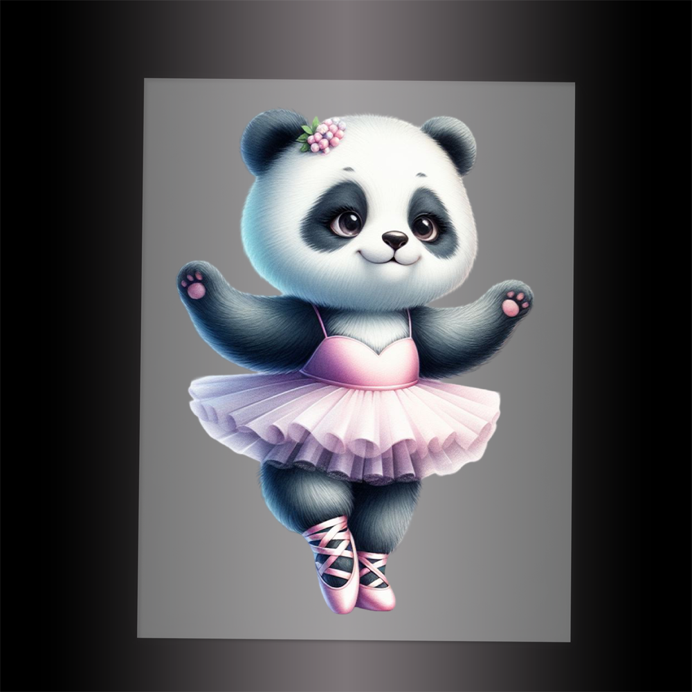 (DTF-11810) BALLERINA PANDA- Garment Transfer