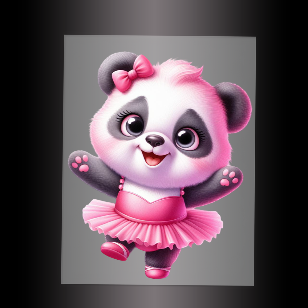 (DTF-11827) BALLERINA PANDA- Garment Transfer