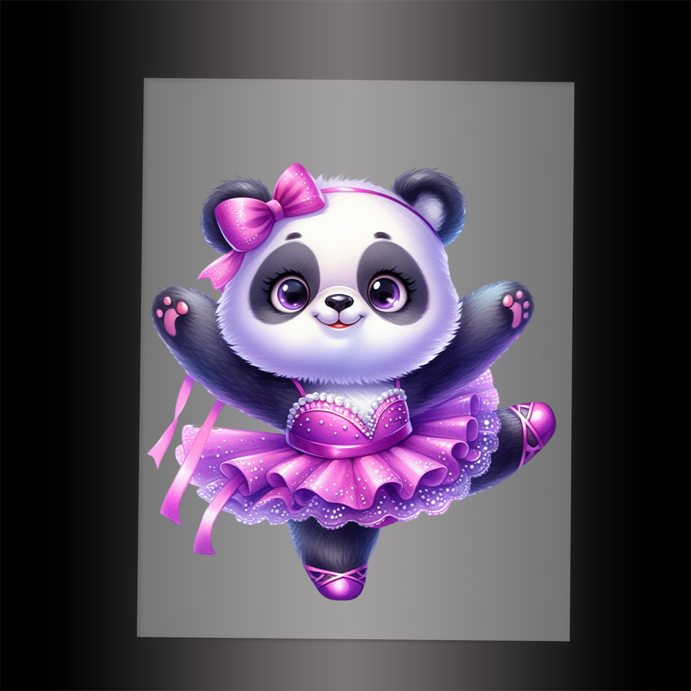 (DTF-11832) BALLERINA PANDA- Garment Transfer