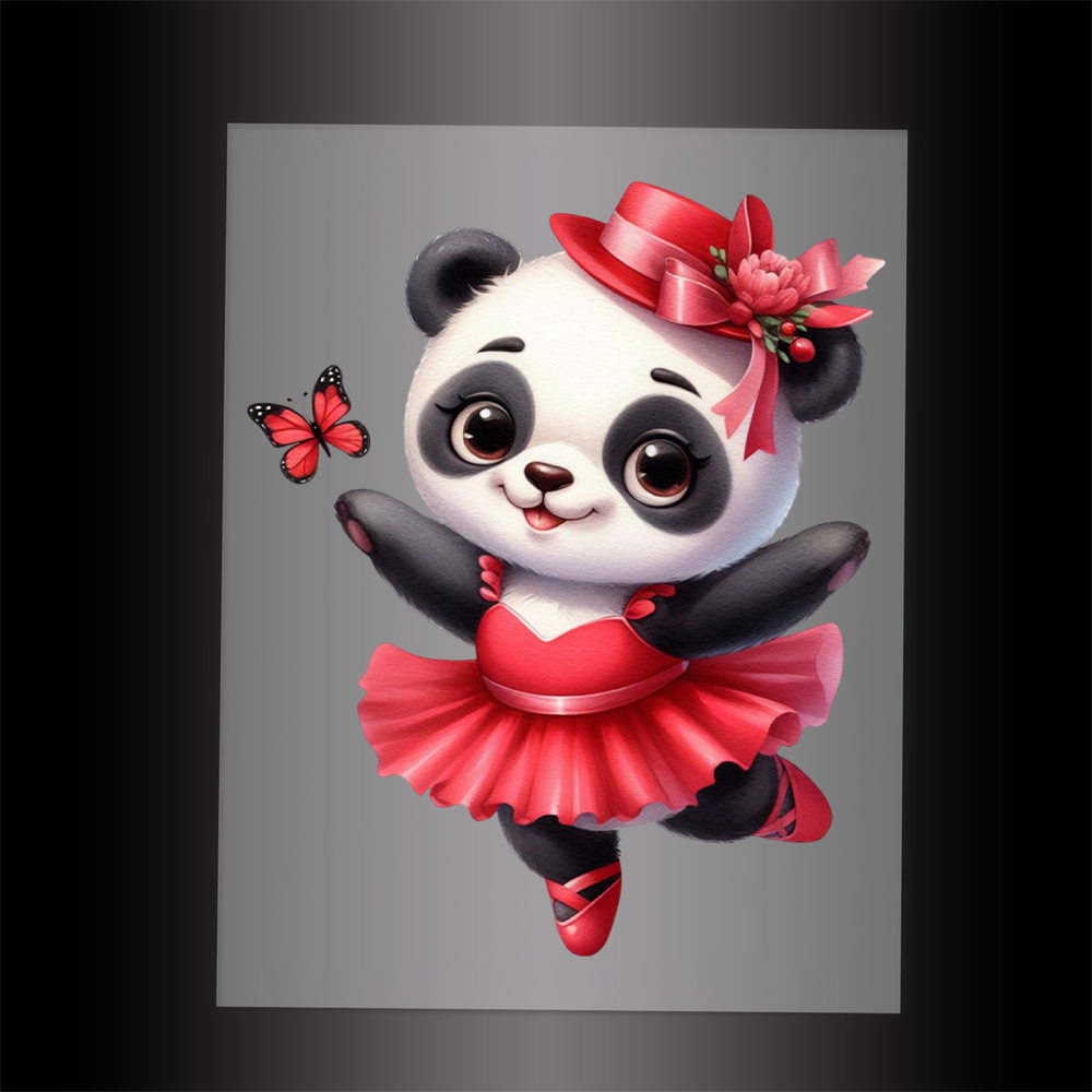 (DTF-11835) BALLERINA PANDA- Garment Transfer