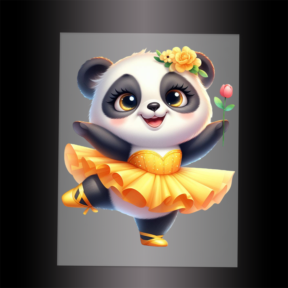(DTF-11843) BALLERINA PANDA- Garment Transfer