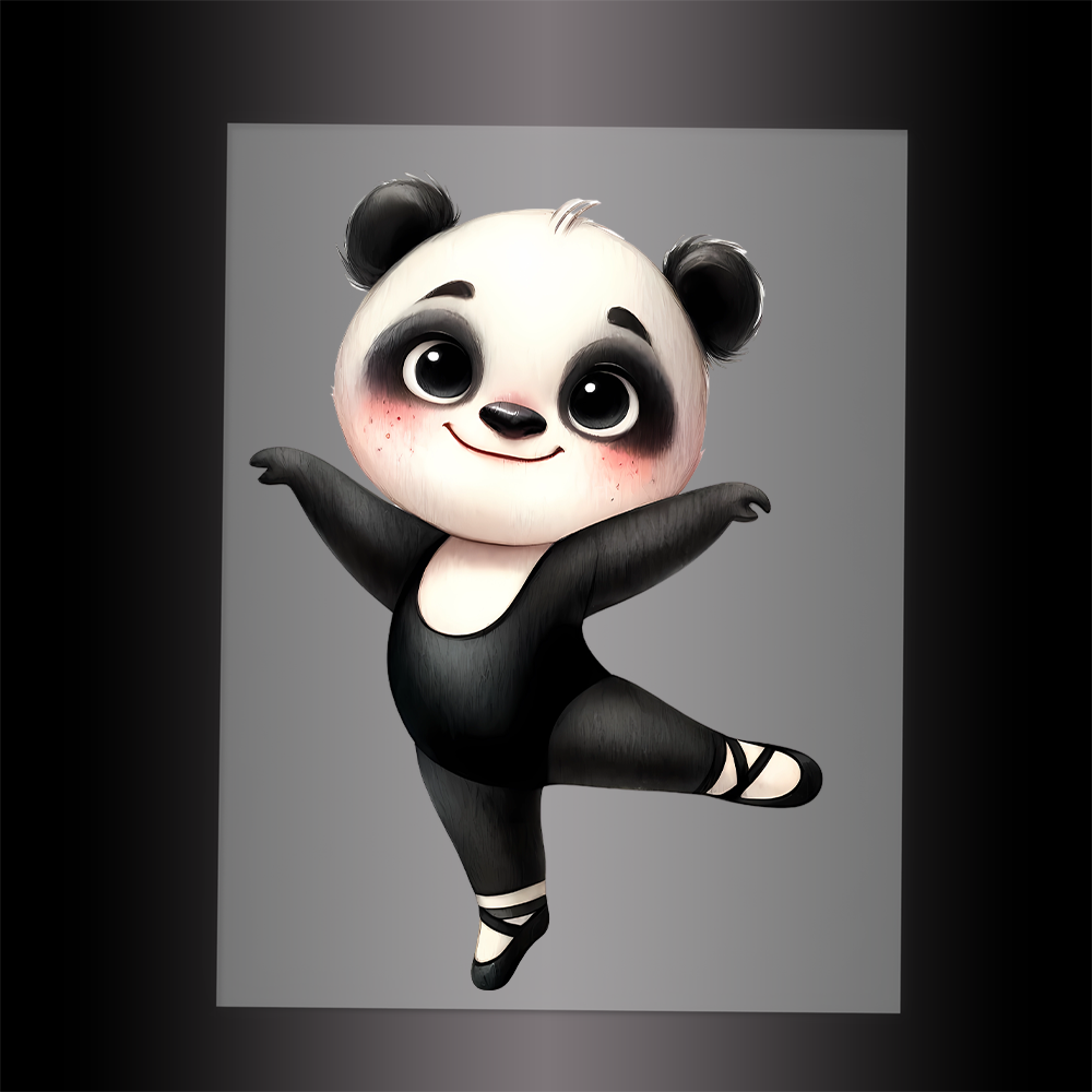 (DTF-11869) BALLERINA PANDA- Garment Transfer