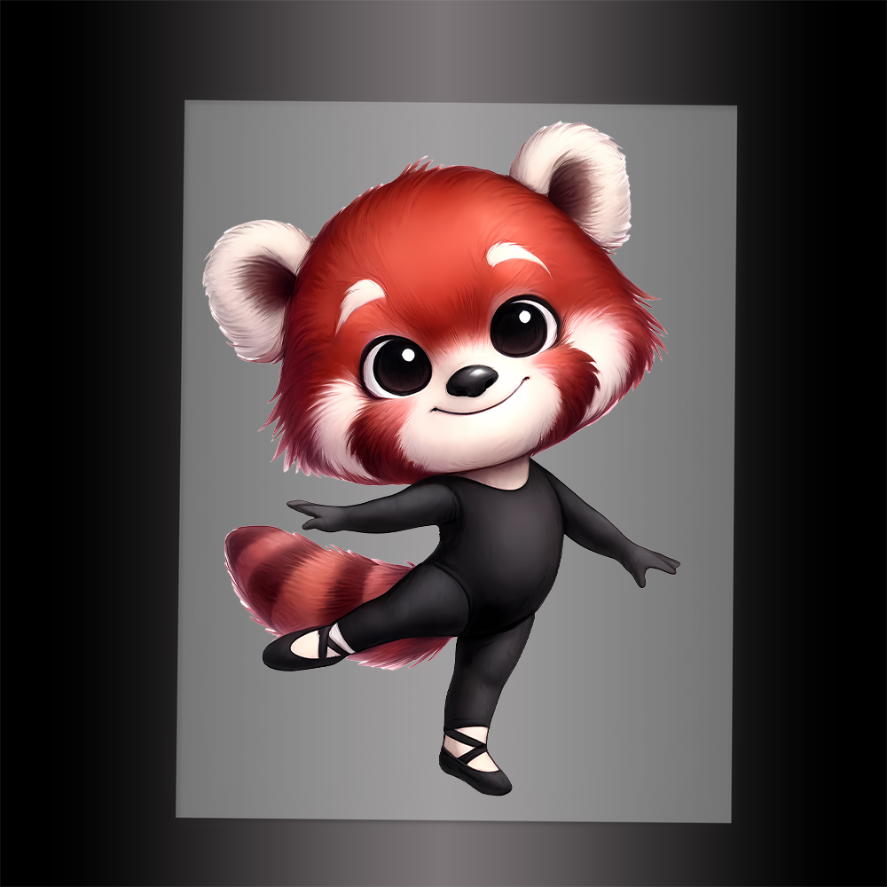 (DTF-11875) BALLERINA RED PANDA- Garment Transfer