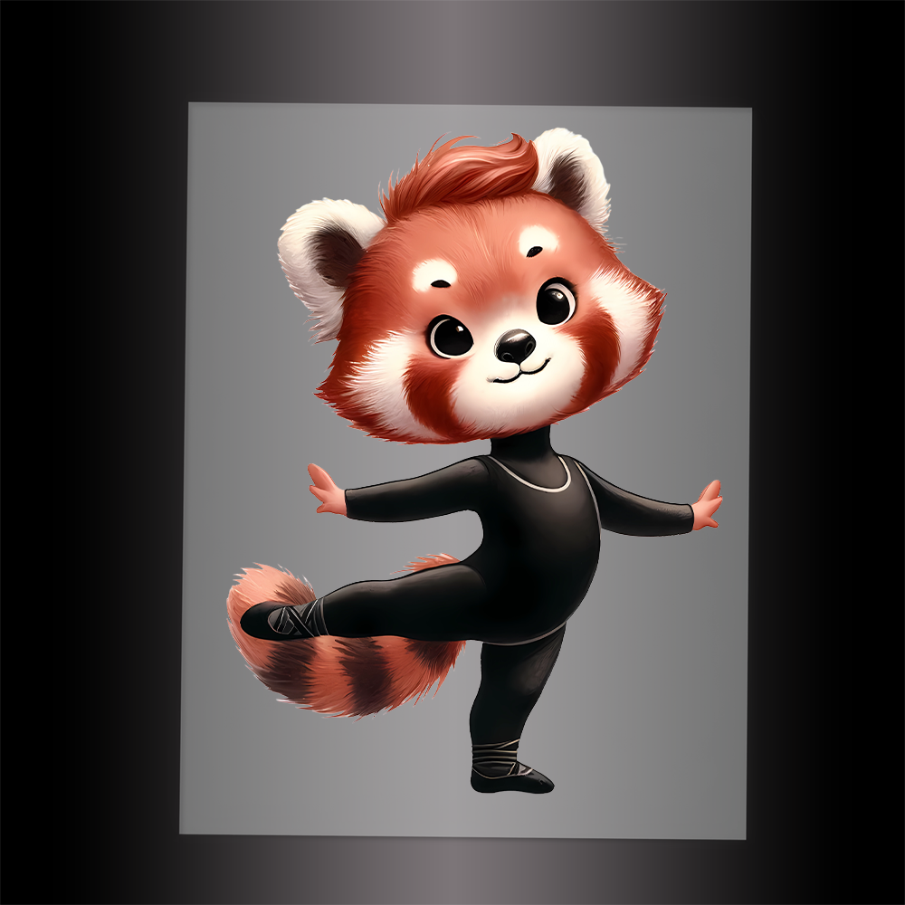(DTF-11876) BALLERINA RED PANDA- Garment Transfer