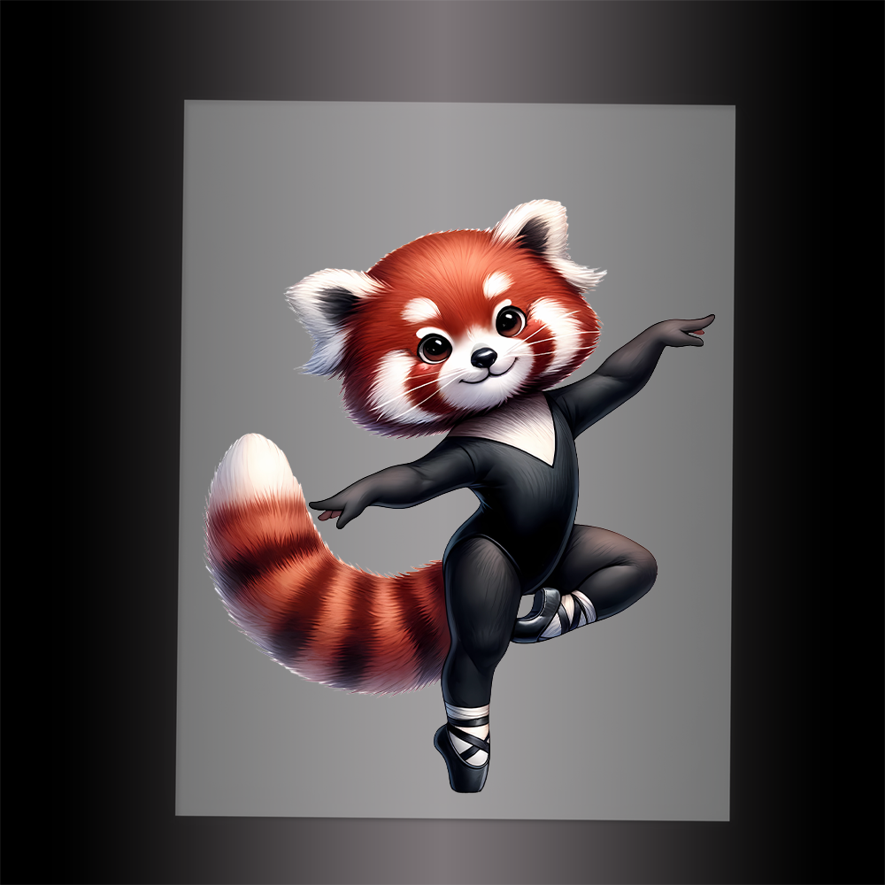 (DTF-11877) BALLERINA RED PANDA- Garment Transfer