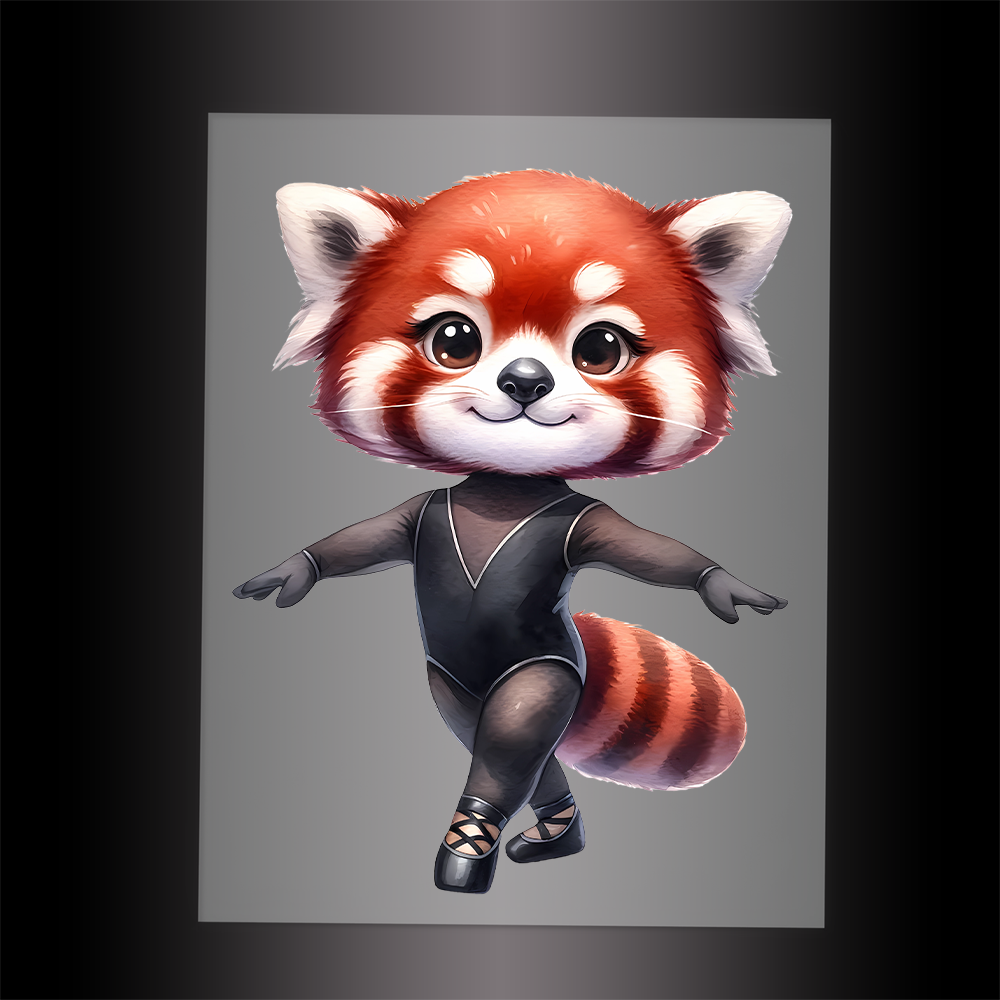 (DTF-11878) BALLERINA RED PANDA- Garment Transfer
