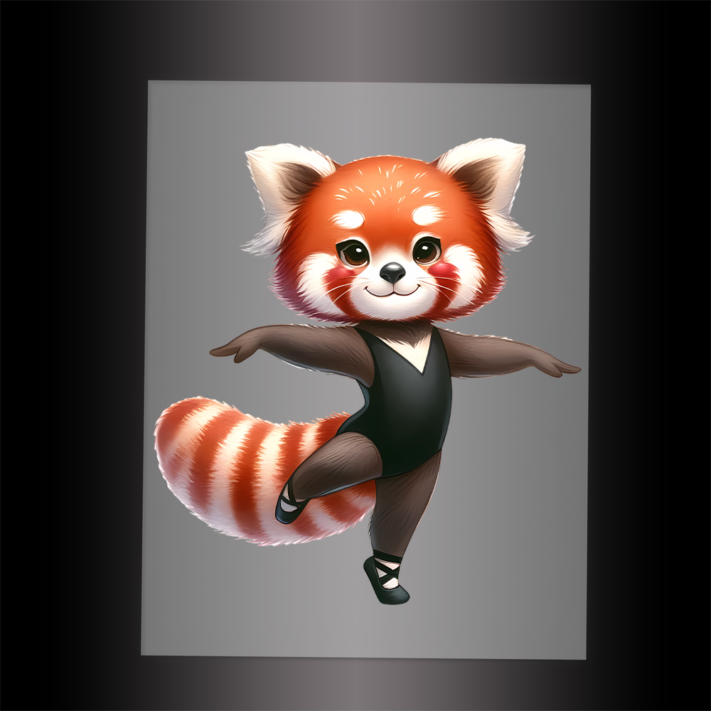 (DTF-11880) BALLERINA RED PANDA- Garment Transfer