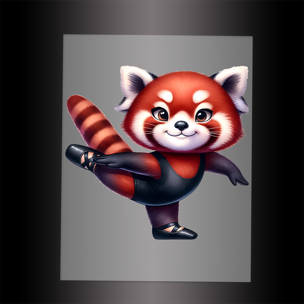 (DTF-11884) BALLERINA RED PANDA- Garment Transfer