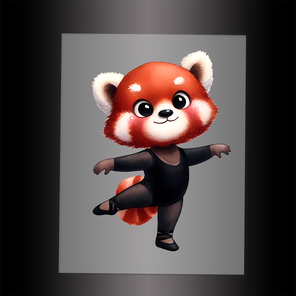 (DTF-11886) BALLERINA RED PANDA- Garment Transfer
