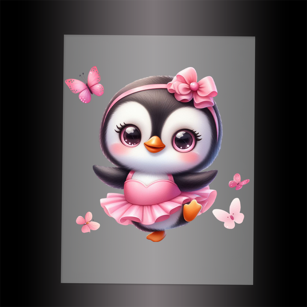 (DTF-12002) BALLERINA PENGUIN - Garment Transfer