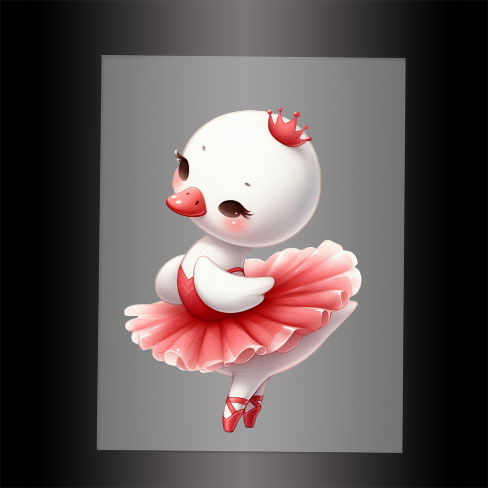 (DTF-12272) BALLERINA SWAN - Garment Transfer