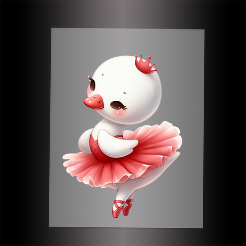 (DTF-12272) BALLERINA SWAN - Garment Transfer