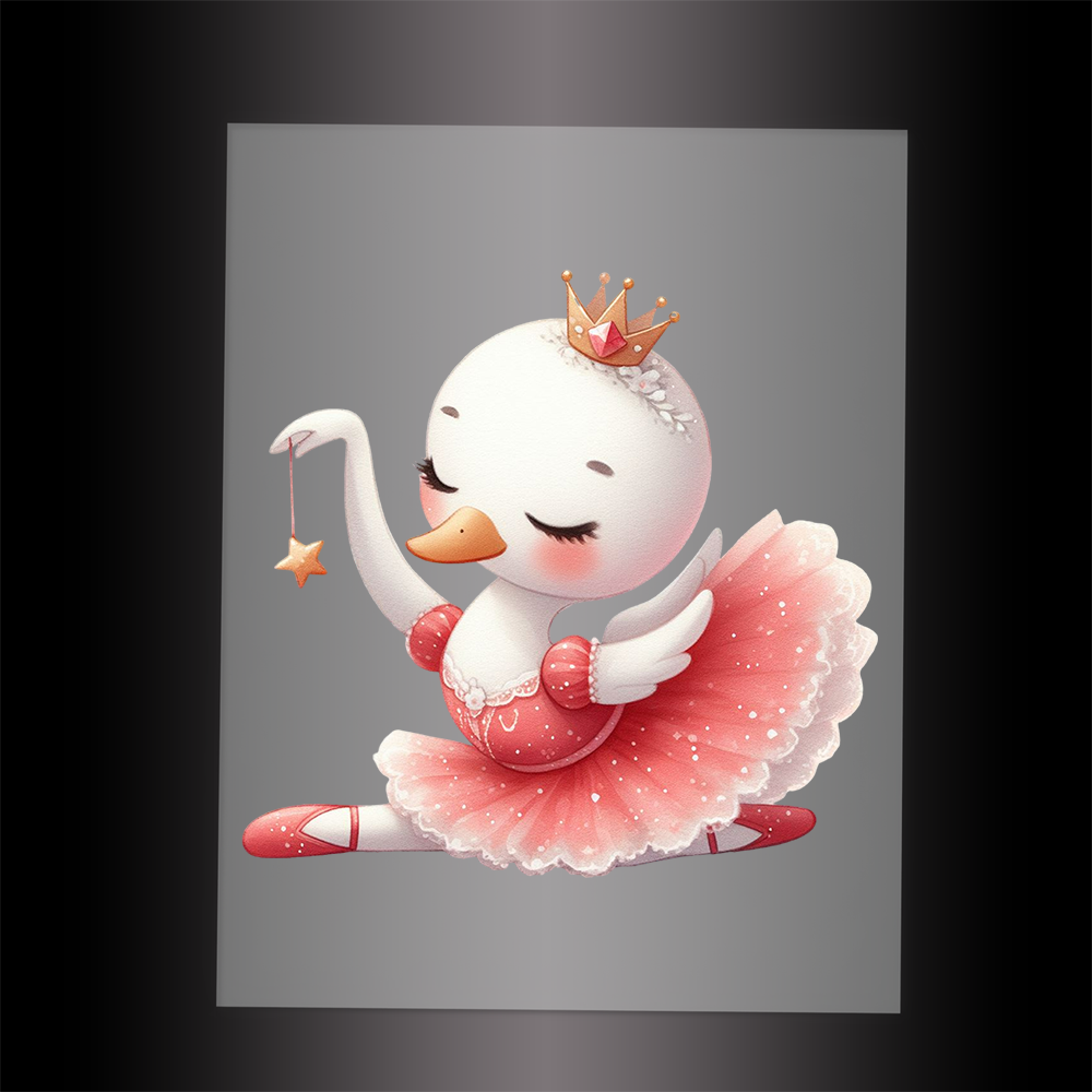 (DTF-12275) BALLERINA SWAN - Garment Transfer