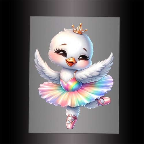 (DTF-12279) BALLERINA SWAN - Garment Transfer