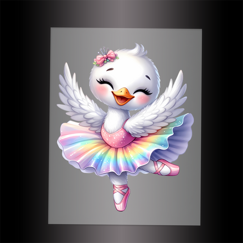 (DTF-12283) BALLERINA SWAN - Garment Transfer