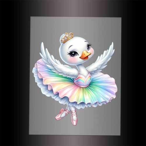 (DTF-12284) BALLERINA SWAN - Garment Transfer