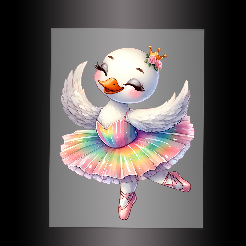 (DTF-12287) BALLERINA SWAN - Garment Transfer