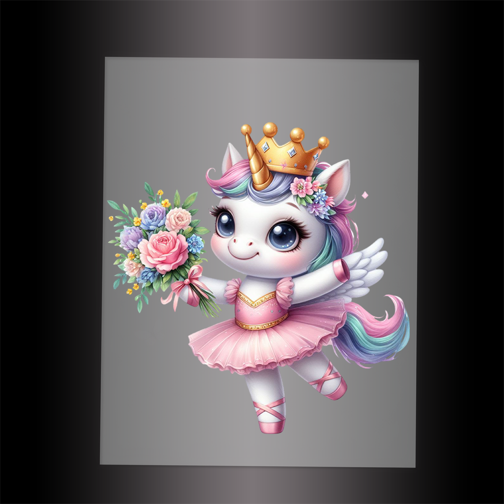 (DTF-12442) BALLERINA UNICORN - Garment Transfer