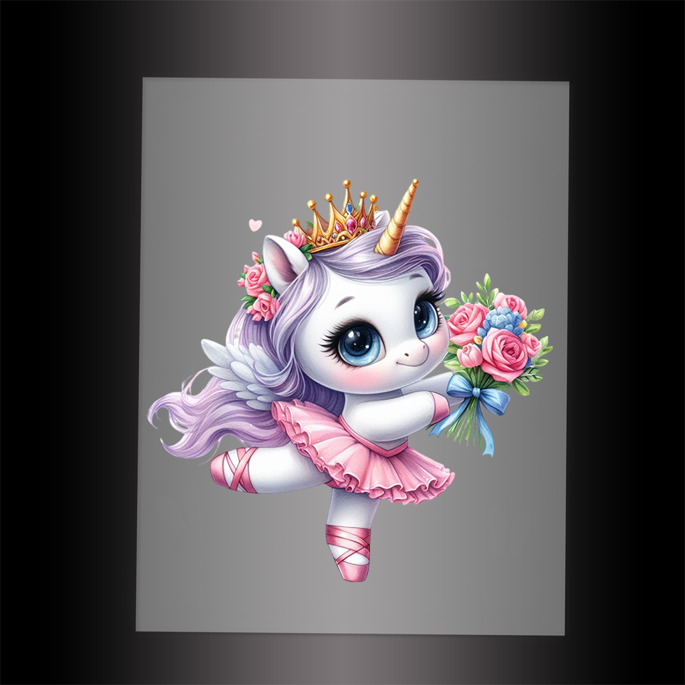 (DTF-12457) BALLERINA UNICORN - Garment Transfer