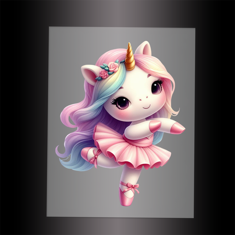 (DTF-12505) BALLERINA UNICORN - Garment Transfer