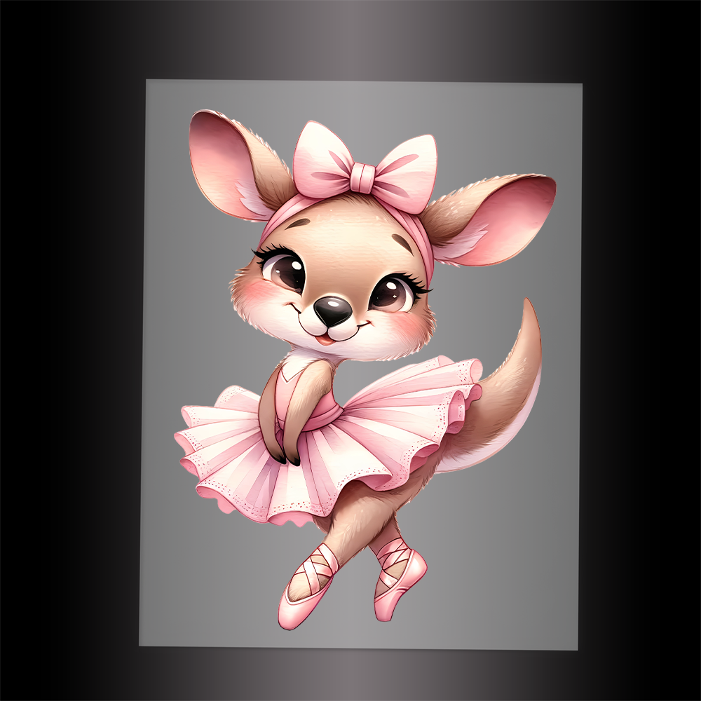 (DTF-12802) BALLERINA KANGAROO - Garment Transfer