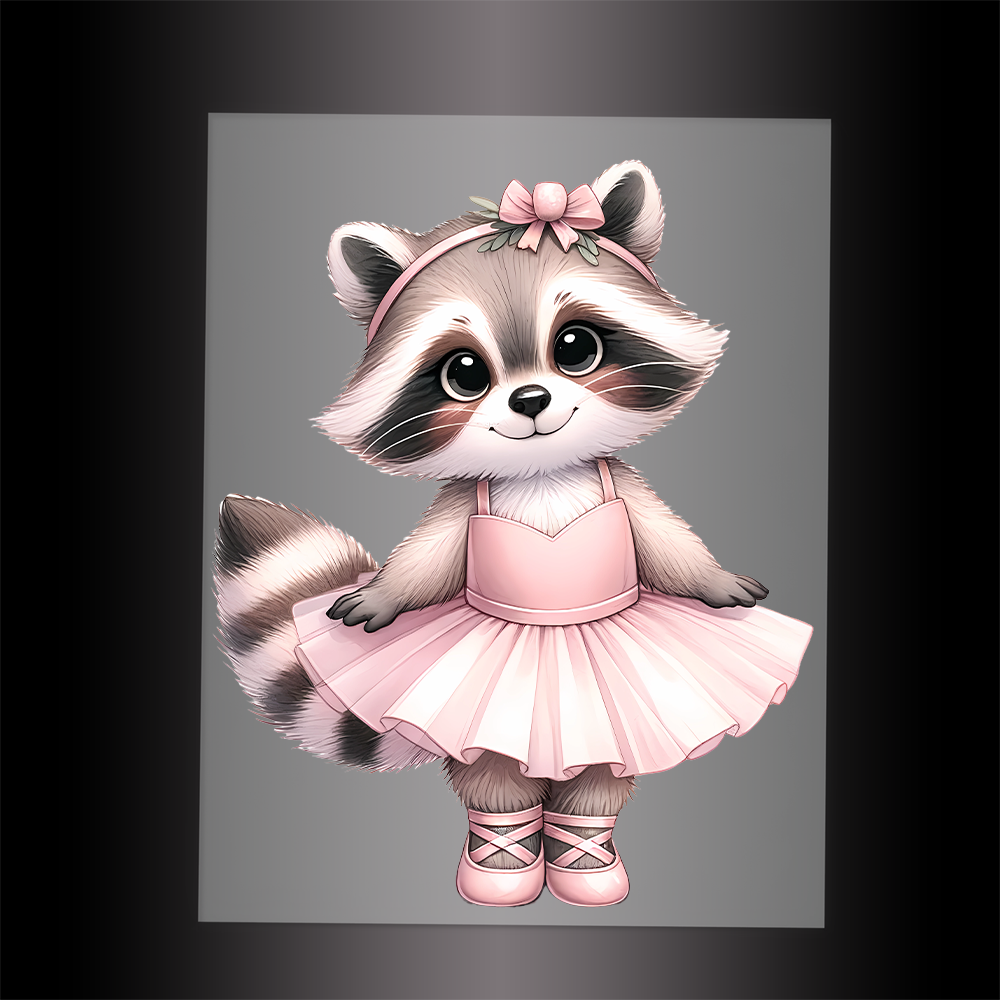 (DTF-13211) BALLERINA RACCOON - Garment Transfer