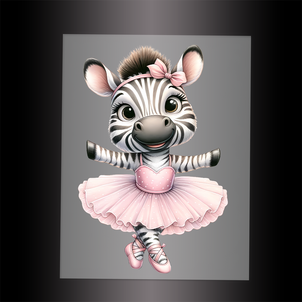(DTF-13604) BALLERINA ZEBRA - Garment Transfer