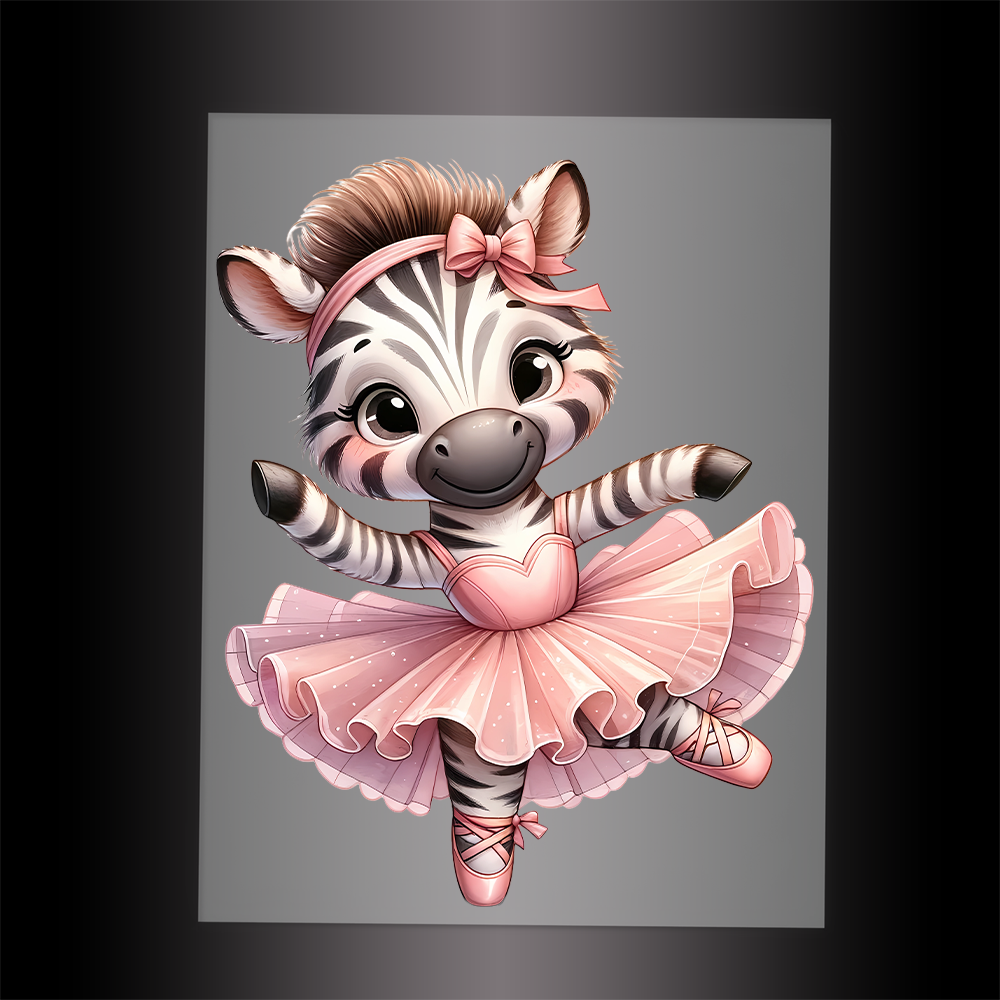 (DTF-13614) BALLERINA ZEBRA - Garment Transfer