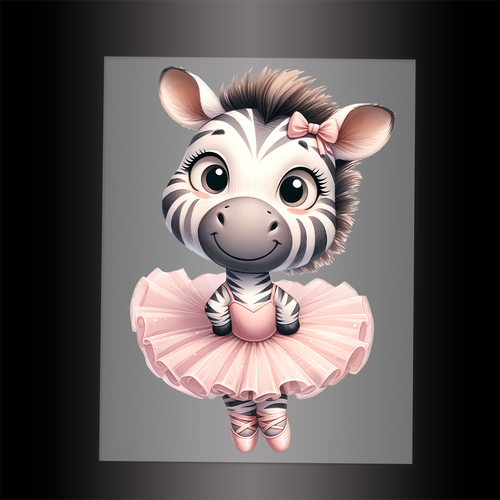 (DTF-13615) BALLERINA ZEBRA - Garment Transfer