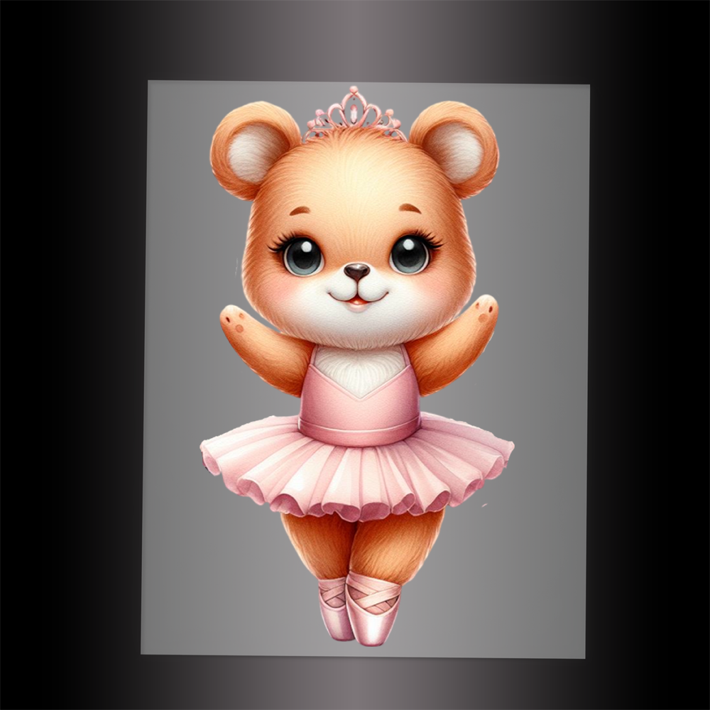 (DTF-13809) BALLERINA BEAR - Garment Transfer