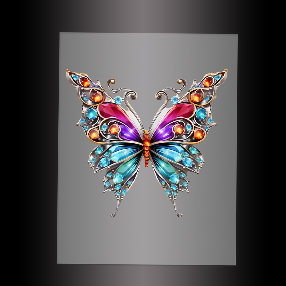 (DTF-GLIT041) BEJEWELED BUTTERFLY - Garment Transfer