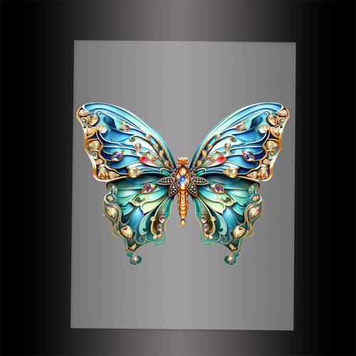 (DTF-GLIT044) BEJEWELED BUTTERFLY - Garment Transfer