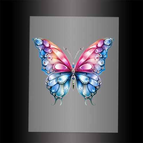 (DTF-GLIT048) BEJEWELED BUTTERFLY - Garment Transfer