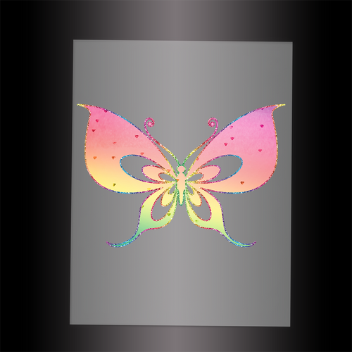 (DTF-GLIT055) GLITTER BUTTERFLY - Garment Transfer