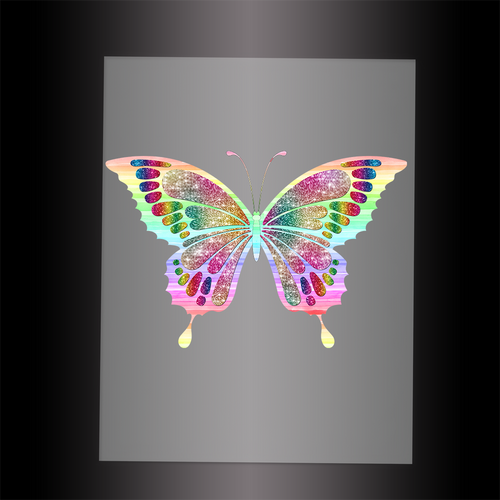 (DTF-GLIT057) GLITTER BUTTERFLY - Garment Transfer